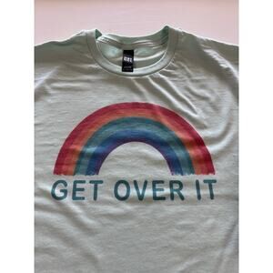 Get Over It Rainbow Tshirt Sage